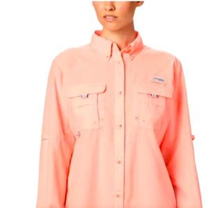 Columbia Baby pink PFG long sleeve shirt